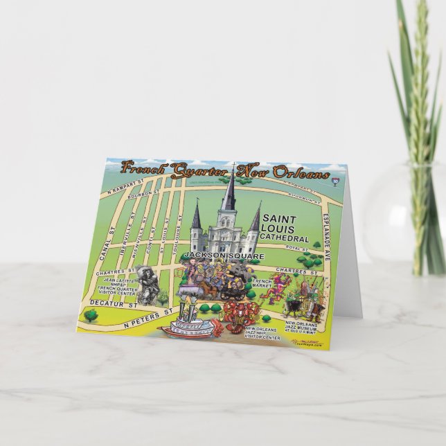 Carte Quartier français de la Nouvelle-Orléans (Devant)