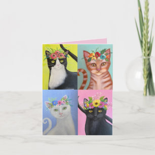 Carte Quatre chats Whimsical