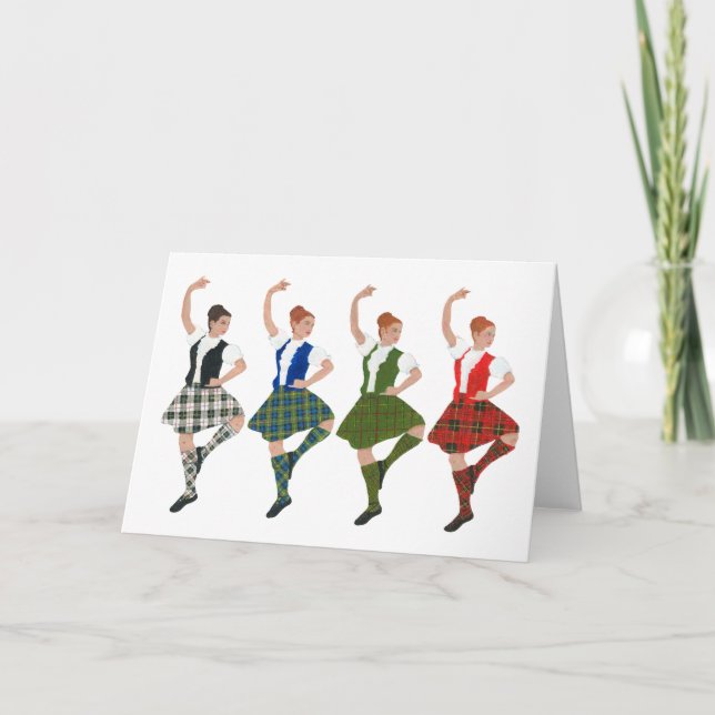 Carte Quatre Danseurs écossais des Highlands (Devant)
