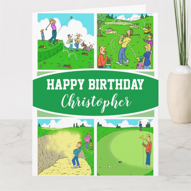 Carte Quatre illustrations amusantes de dessins animés d (Devant)