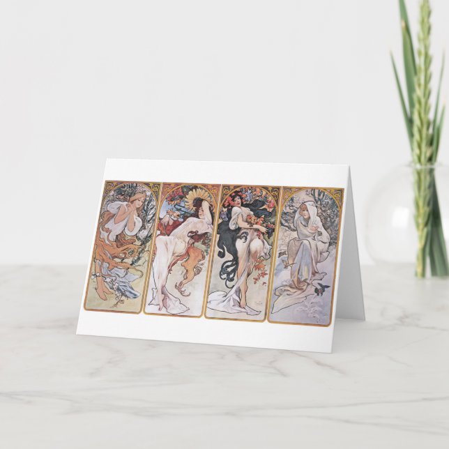 Carte Quatre Saisons, Mucha (Devant)