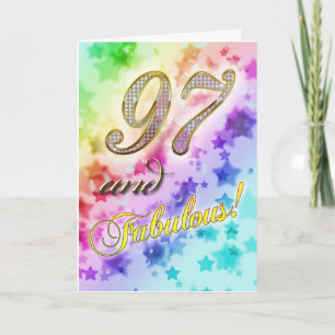 Carte quatre-vingt-dix-septième anniversaire pour