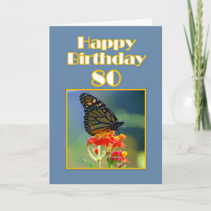 Carte Quatre-vingtième papillon de monarque heureux
