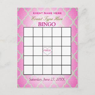 Carte   Quatrefoil rose de bingo-test