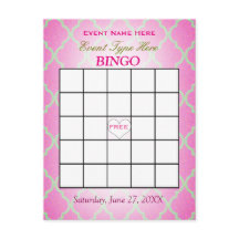 Carte | Quatrefoil rose de bingo-test