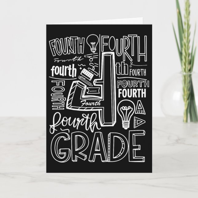 Carte Quatrième 4e année Typographie Ck à l'école 1  (Devant)