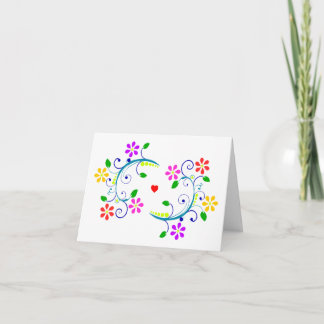 Carte Que Dieu vous bénisse, avec des fleurs, des perles