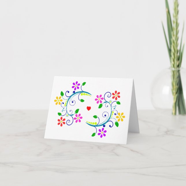 Carte Que Dieu vous bénisse, avec des fleurs, des perles (Devant)