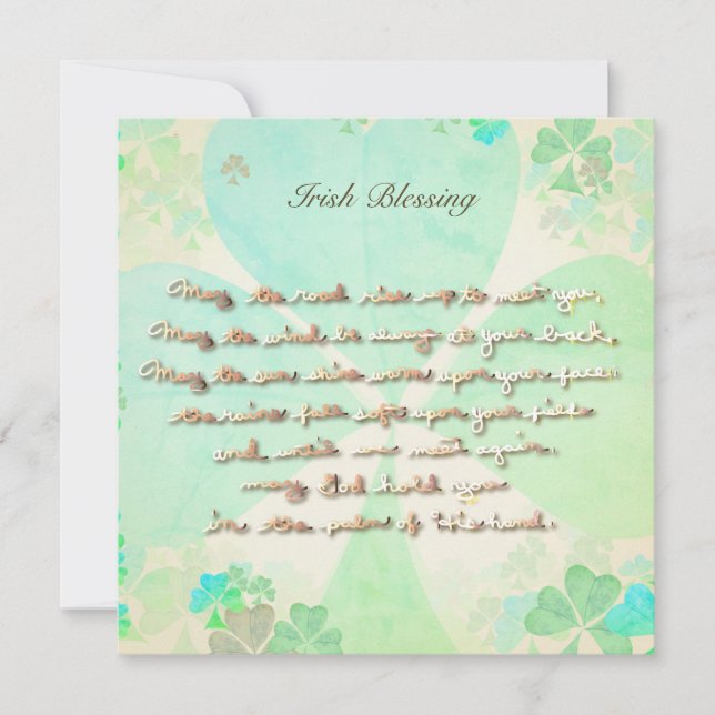 Carte "Que la route monte..." Écrite à la main avec Sham (Devant)