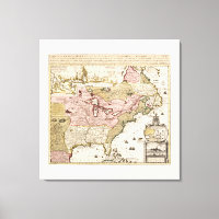 Carte Québec Nouvelle-France Amérique par Français