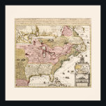 Carte Québec Nouvelle-France Amérique par Français Poster<br><div class="desc">Carte du Québec et des États-Unis à l'époque où la Nouvelle-France possédait le territoire et le cartographia. En vieux français médieval original,  cette carte antique a beaucoup de détails et sera plus intéressante sur un grand format mais vous pouvez le changer pour plus petit et économiser aussi!</div>