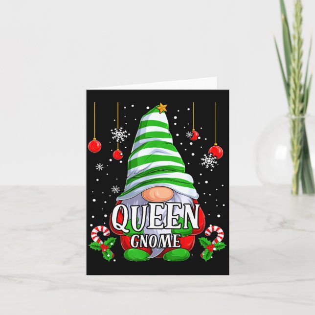 Carte Queen Gnome Christmas Pajamas Matching Family Grou (Devant)