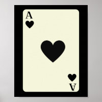Carte Queen Of Heart Black Ace Poster Wall Art