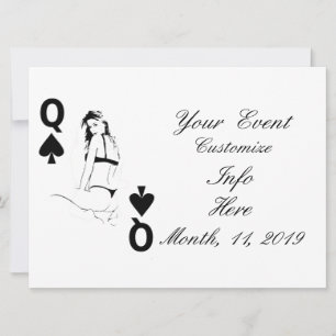 Carte Queen of Spades Bikini Girl Thunder_Cove