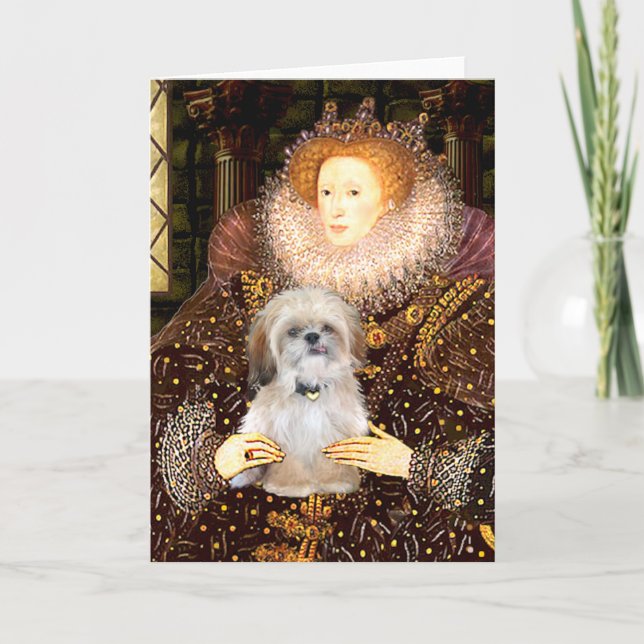 Carte Queen - Shih Tzu (P) (Devant)
