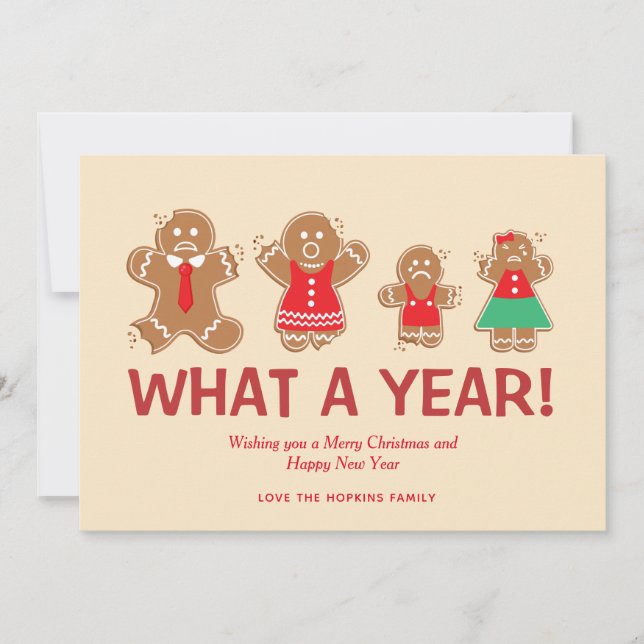 Carte Quelle année Pain d'épices Noël Fête Nouvel An (Devant)