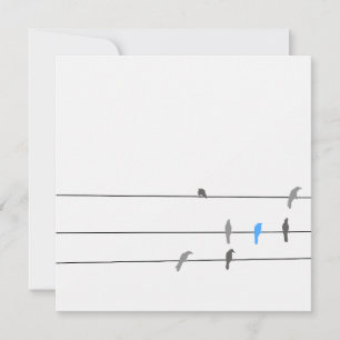 Carte Quelque chose de bleu Peinture simpliste d'oisea