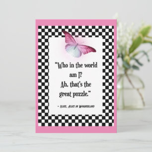 Carte Qui Suis-Je ? Citation de Wonderland Alice