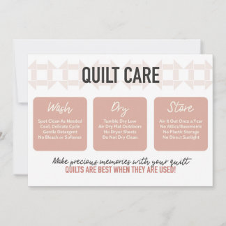 Carte Quilt Care - Design moderne - Rose