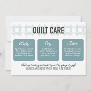 Carte Quilt Care - Design moderne - Turquoise