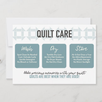 Carte Quilt Care - Design moderne - Turquoise