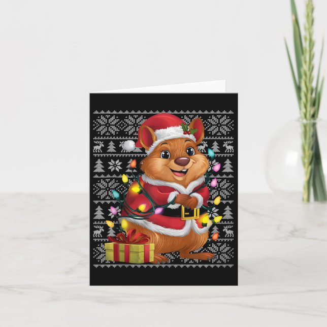 Carte Quokka Xmas Sweer Style Vilain Père Noël Quokka Ch (Devant)