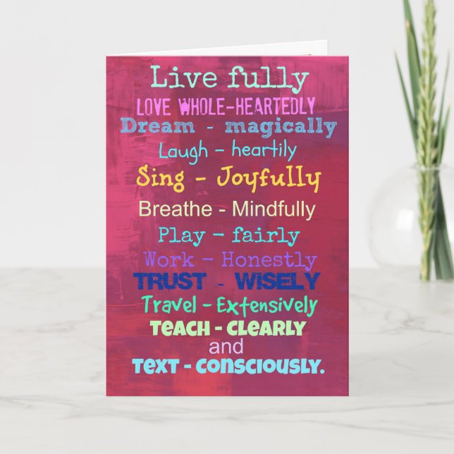 Carte Quotable pour toute occasion. (Devant)