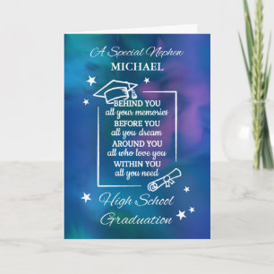 Carte Quote d'aquarelle de l'école secondaire Nephew