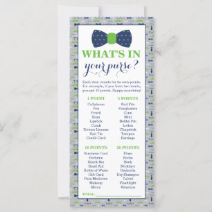 Carte Qu'y a-t-il dans votre sac à main ? Baby shower Ga
