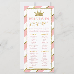Carte Qu'y a-t-il dans votre sac à main ? Baby shower Ga