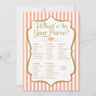 Carte Qu'y a-t-il dans votre sac Jeu Peach Gold Shower
