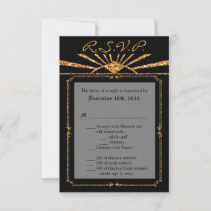 Carte R.S.V.P. 3,5x5 - Art Déco Roaring 20s GATSBY
