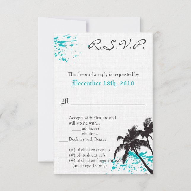 Carte R.S.V.P. 3,5x5 Beach Breeze Ocean Water Trop (Devant)