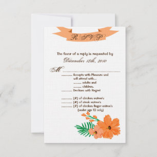 Carte R.S.V.P. 3,5x5 Fleur Hibiscus de printemps H