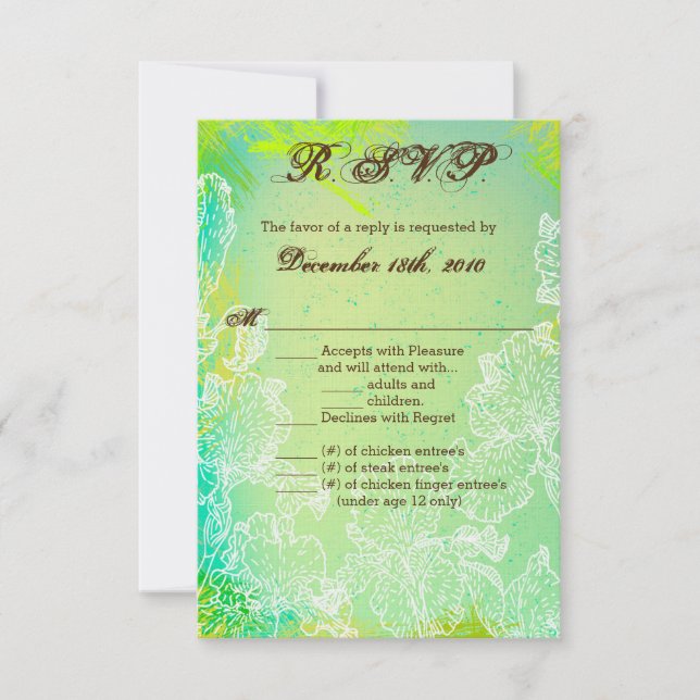 Carte R.S.V.P. 3,5x5 Fleur Hibiscus de printemps H (Devant)