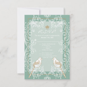 Carte R.S.V.P. 3,5x5 Inséparables victoriens Vinta