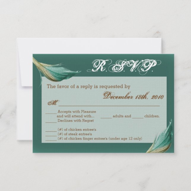 Carte R.S.V.P. 3.5x5 Mono d'oiseaux de quilles de  (Devant)