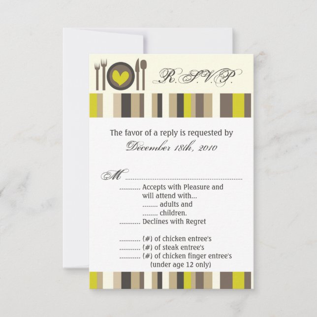 Carte R.S.V.P 3,5x5 Plaque Chine Place en argent (Devant)