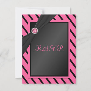 Carte R.S.V.P. rose et noire