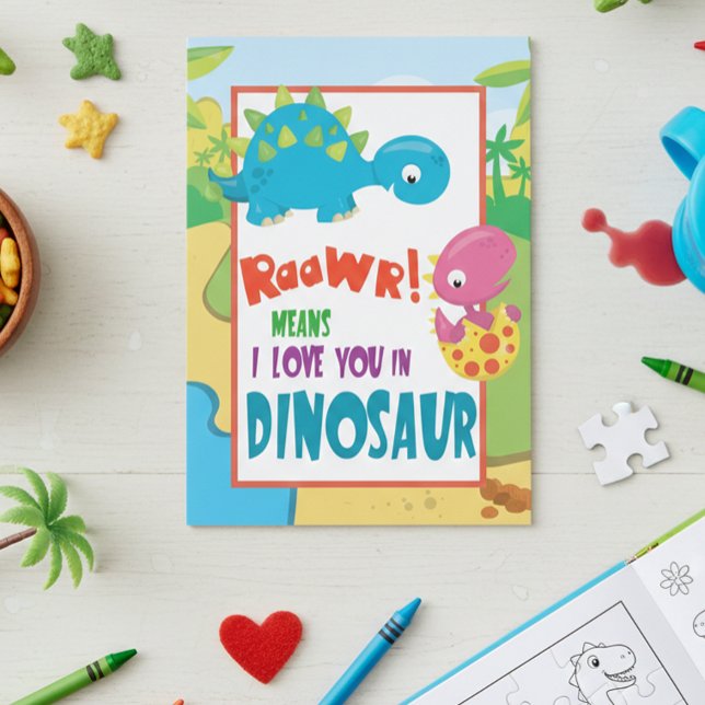 Carte Raawr Certains vous aiment Dionsaur Saint-Valentin (Créateur téléchargé)