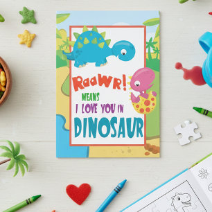 Carte Raawr some Lots You Dionsaur Valentine Kids