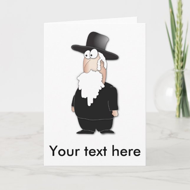 Carte Rabbin juif drôle - bande dessinée fraîche (Devant)