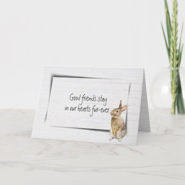 Carte Rabbit Perdre la sympathie de l'animal sur le bois (Devant)