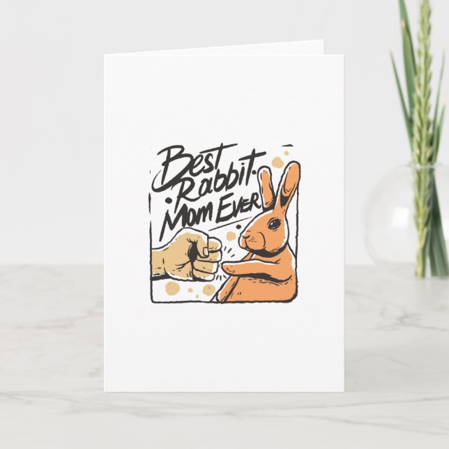 Carte Rabbit poing une personne -Meilleure maman lapin j (Devant)