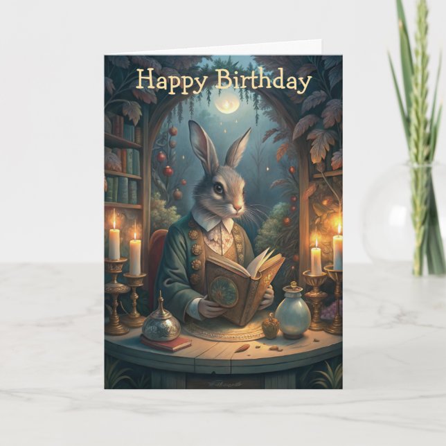 Carte Rabbit Reading (Devant)
