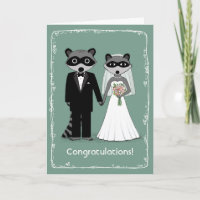 Raccoons Mariée et Mariage de chambre Félicitation
