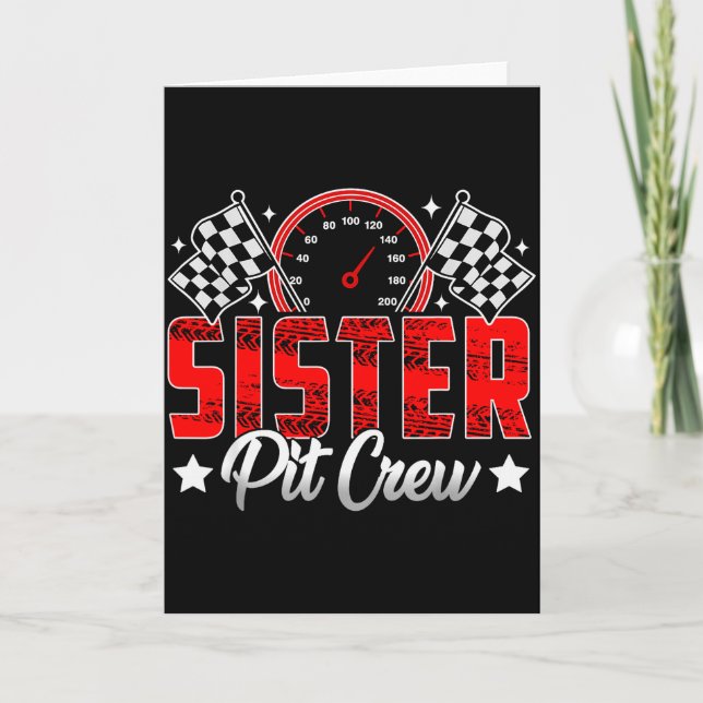 Carte Race Car Birthday Party Racing Family Sister T Cre (Devant)
