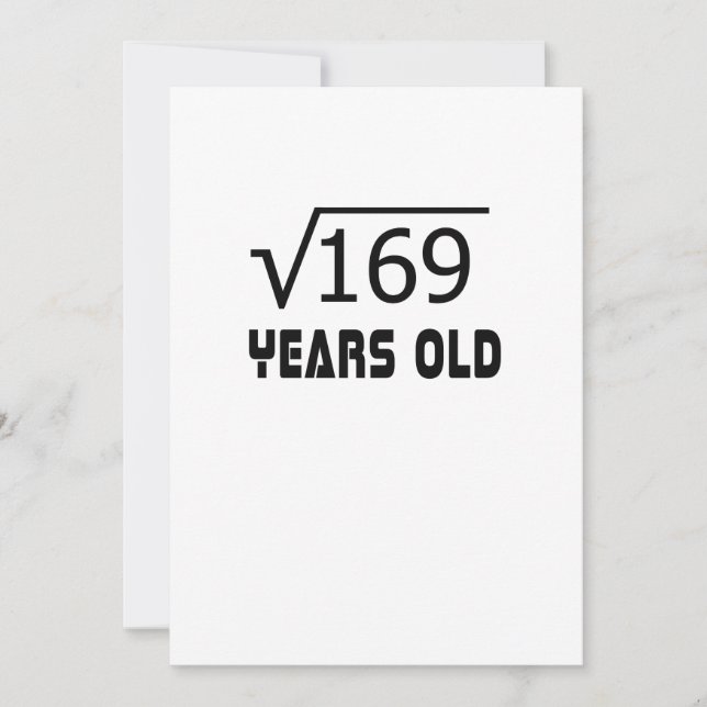 Carte Racine carré de 169 13 ans 13e anniversaire (Devant)