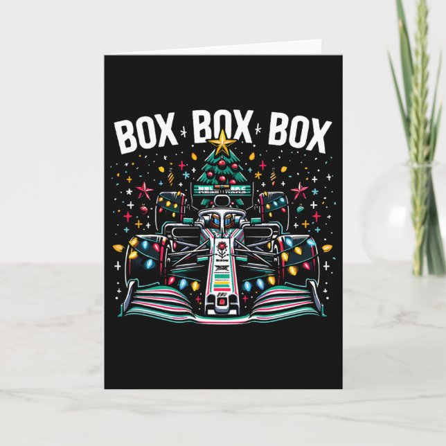 Carte Racing Car Box Box Box Radio Call Fun Christmas Tr (Devant)