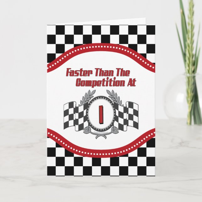 Carte Racing Thème 1er anniversaire (Devant)